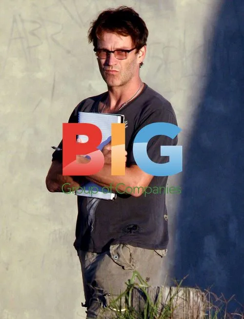 Stephen Moyer Writing on the Beach