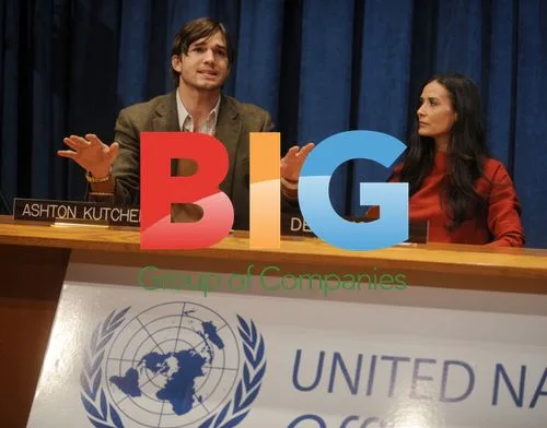 UN Headquarters Press Conference with Ban Ki-Moon, Demi Moore, and Ashton Kutcher