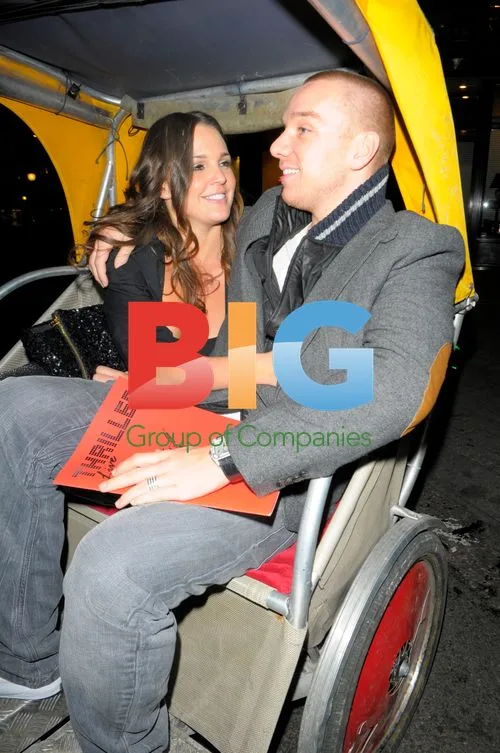 Danielle Lloyd and Jamie O'Hara Leaving Momos in Mayfair