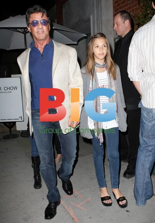 Sylvester Stallone and family leave restaurant