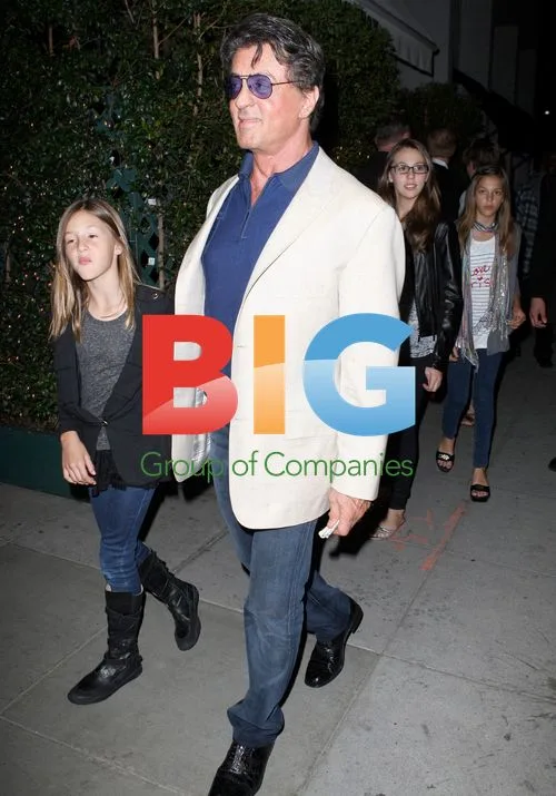 Sylvester Stallone and Family Dinner in Beverly Hills