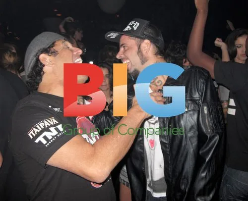 Sergio Mallandro and Tico Santa Cruz at Black Eyed Peas Post Concert Party