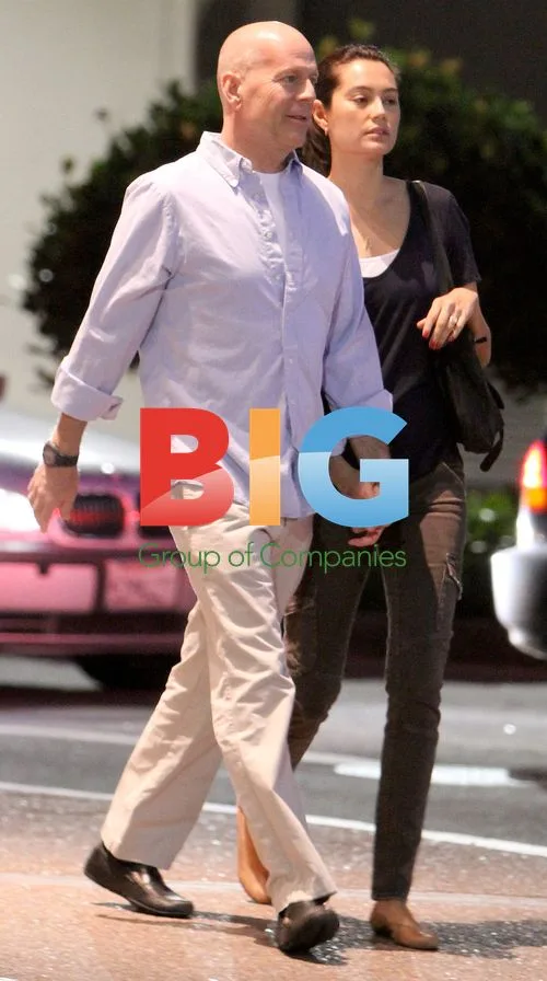 Bruce Willis and Girlfriend Stroll in Westwood, CA