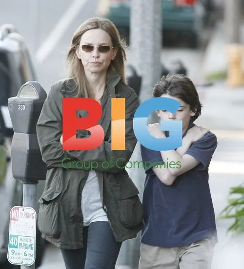 Calista Flockhart and son Liam in Brentwood