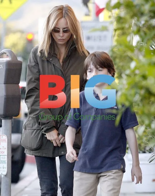 Calista Flockhart and son Liam in Brentwood