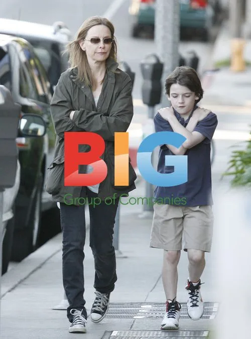 Calista Flockhart with son Liam in Brentwood