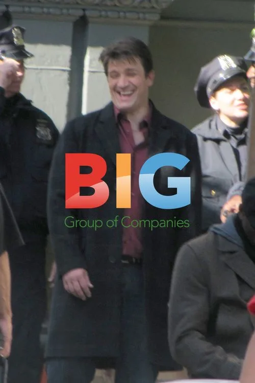 Actor Nathan Fillion filming "Castle"