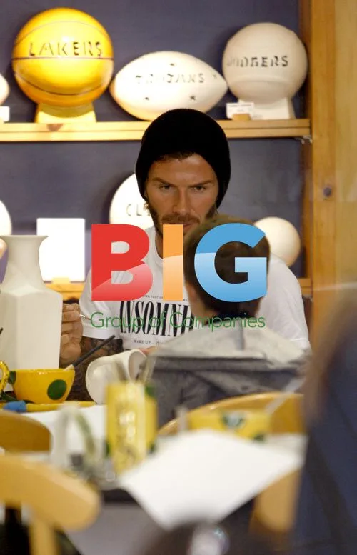 David Beckham Paints Pottery with Sons
