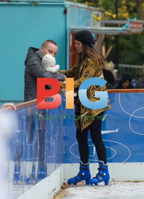 Danielle Lloyd and Jamie O'Hara Ice Skating with Kid