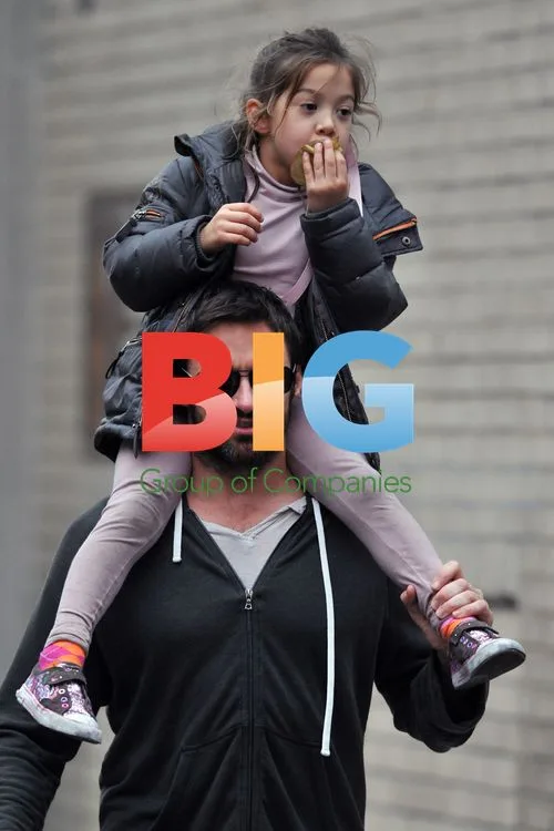 Hugh Jackman and daughter at NYC playground