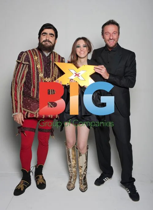 X Factor Milan Winner Nathalie Poses with Judges