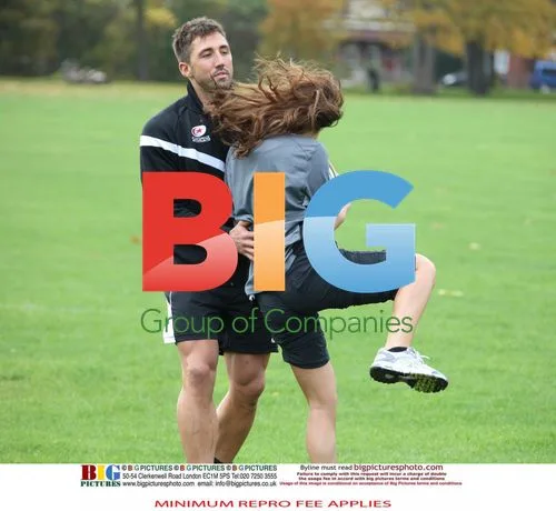 Gavin Henson and Katya Virshilas Practice Rugby
