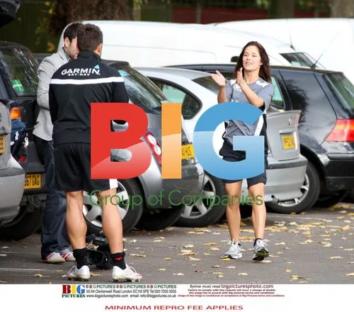 Gavin Henson and Katya Virshilas practice rugby