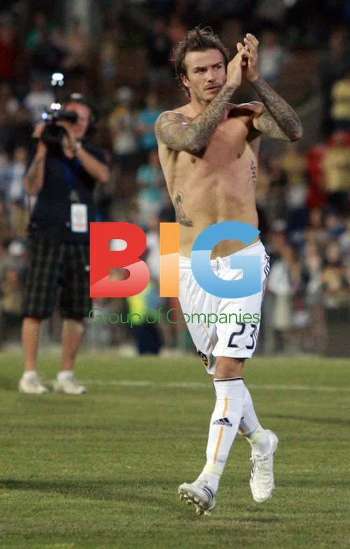 David Beckham at LA Galaxy vs Newcastle Jets Game