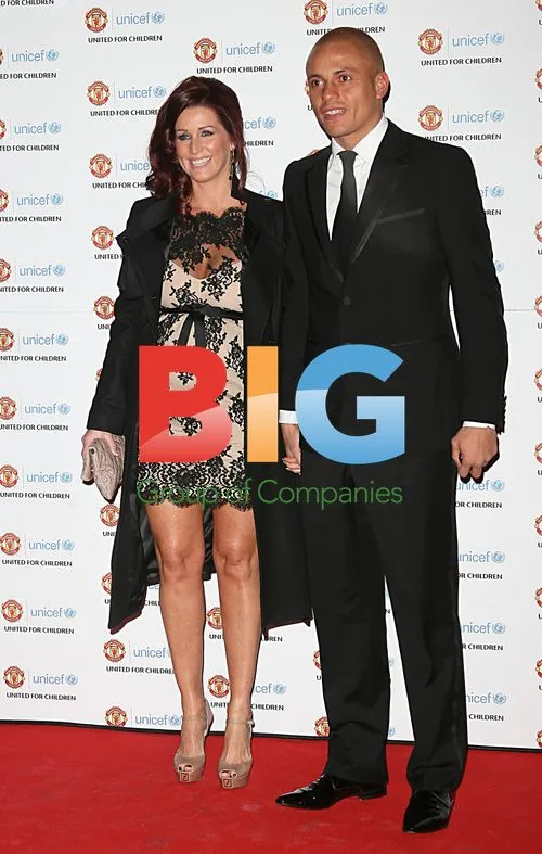 Wes Brown and pregnant wife at Manchester United UNICEF gala