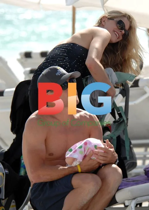Lance Armstrong and Family at Beach