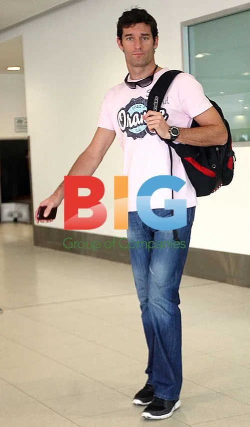 Mark Webber Departs Perth Airport