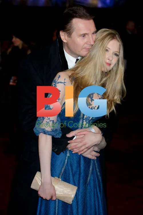 Liam Neeson and Laura Brent at 'Narnia' Premiere
