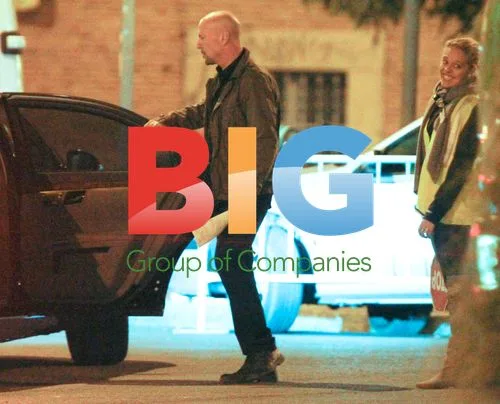 Bruce Willis on set in Madrid