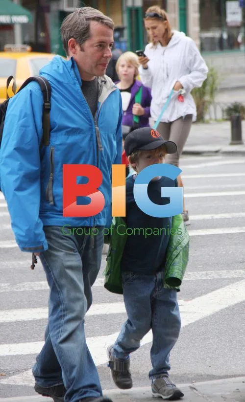 Matthew Broderick Walks Son to School