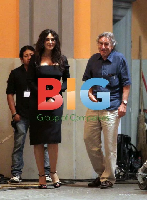 Robert De Niro, Monica Bellucci, and Michele Placido filming "Manuale D'amore 3"