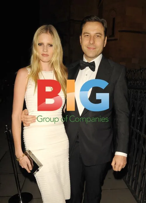 Lara Stone and David Walliams at Lebedev Party