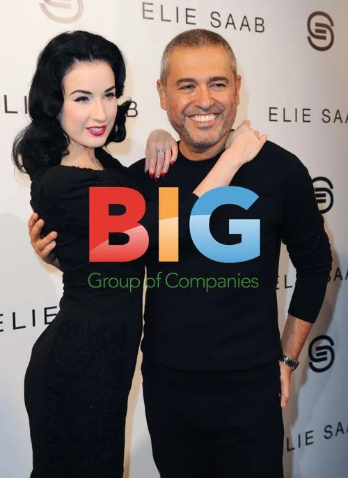 Dita Von Teese and Elie Saab at Paris Fashion Week