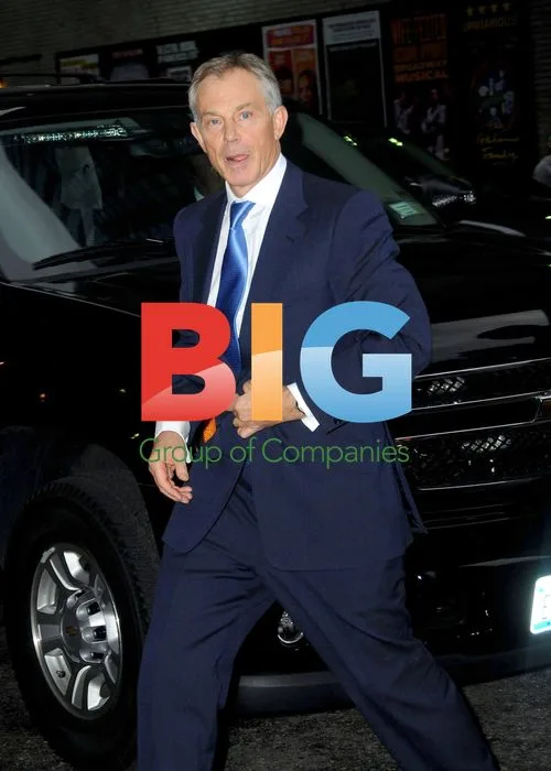 Tony Blair visits 'Late Show with David Letterman'