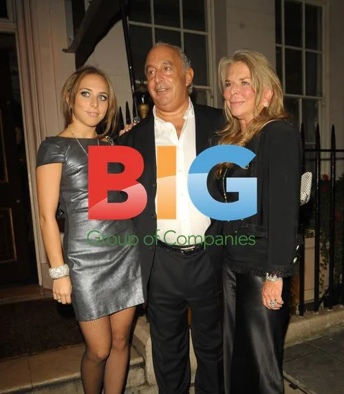 Sir Phillip Green, wife and daughter leaving casino