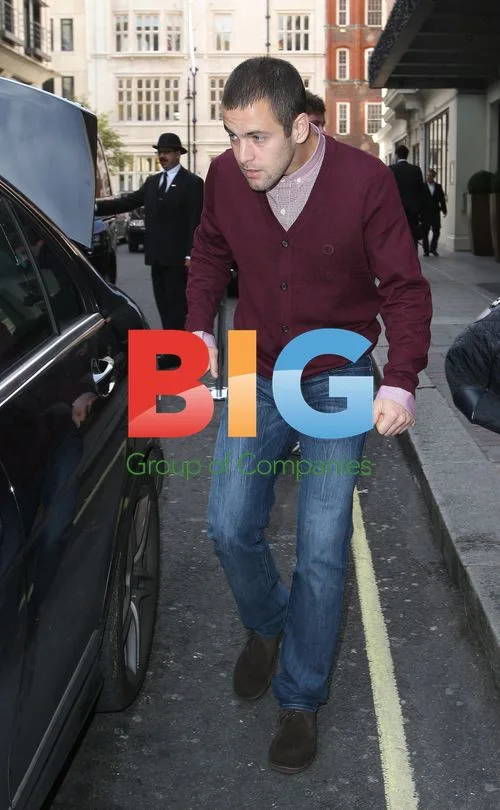 Joe and Carly Cole Leaving Mayfair Hotel