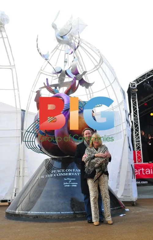 Julian Lennon and Cynthia Lennon unveil Peace Monument