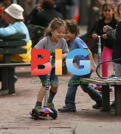 Hugh Jackman with family in NYC