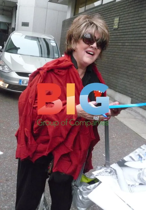 Amanda Barrie outside London Studios