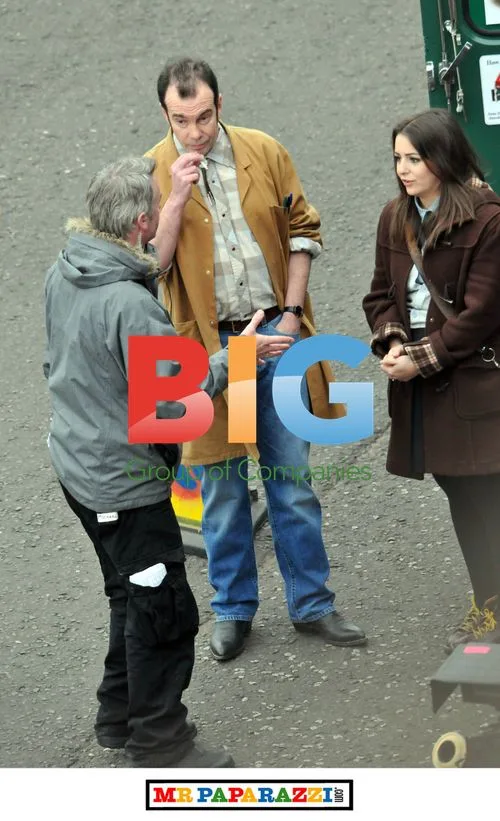 Gavin Mitchell and Jayd Johnson on 'Field of Blood' set