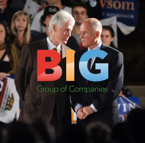 Bill Clinton and Jerry Brown at UCLA rally