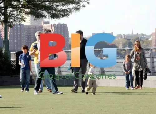 Hugh Jackman with kids at park