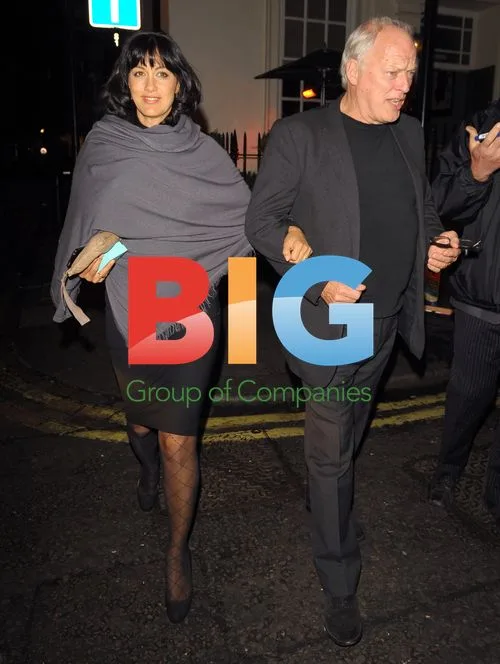 David Gilmour and wife at album launch party