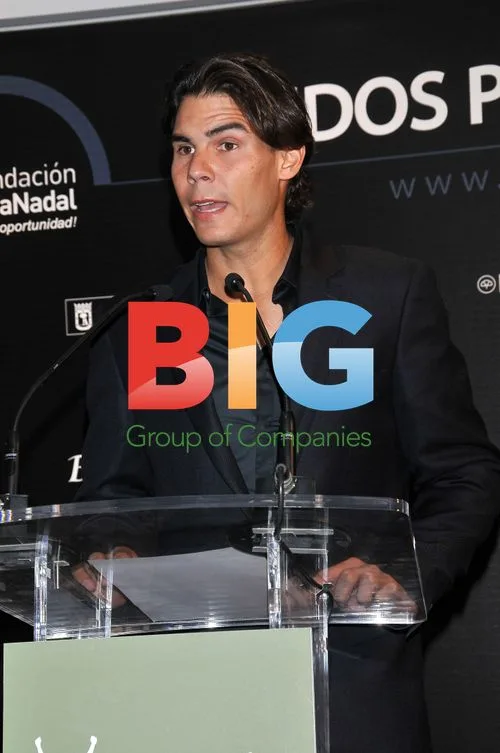 Rafael Nadal at charity match presentation