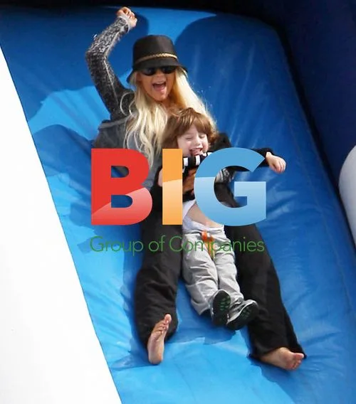 Christina Aguilera and son Max at pumpkin patch