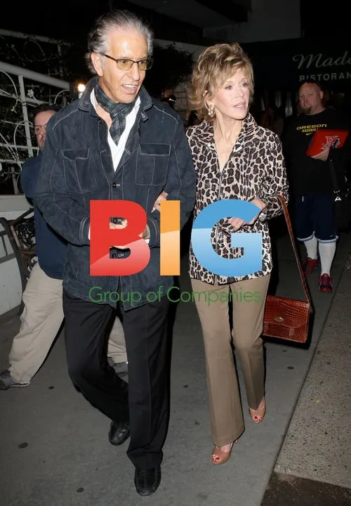 Rod Stewart, Penny Lancaster, Clive Davis and Jane Fonda at CD launch party