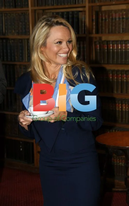 Pamela Anderson and Dan Matthews at PETA event