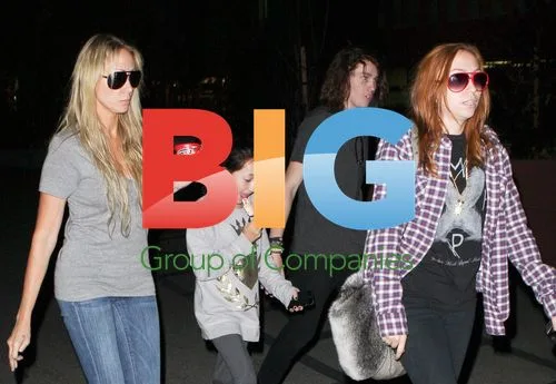 Tish Cyrus with Kids in Encino
