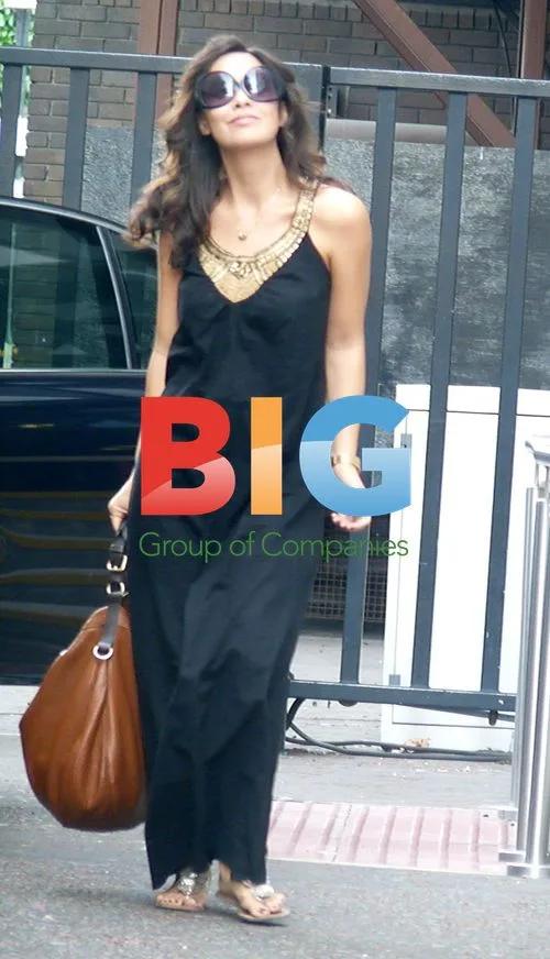 Myleen Klass outside GMTV studios