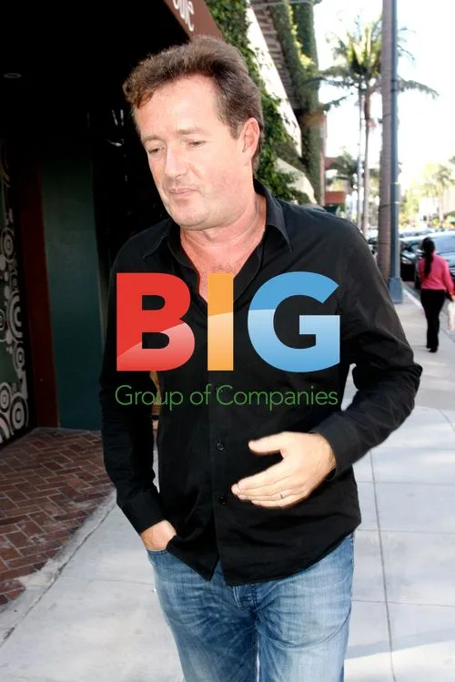 Piers Morgan on phone in Beverly Hills