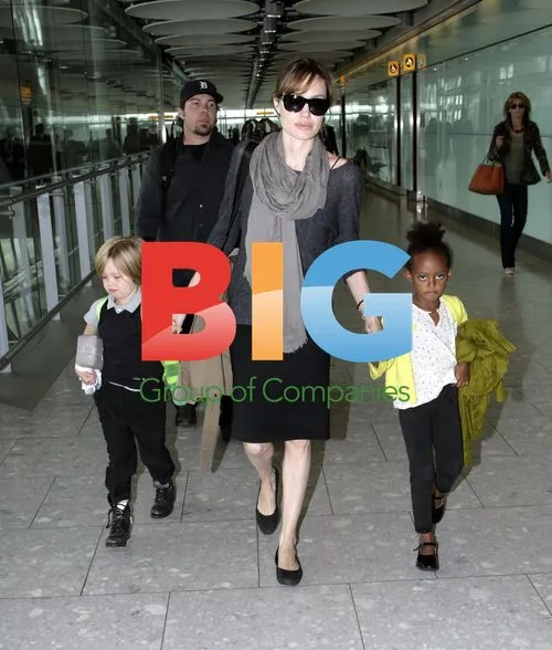 Angelina Jolie and Kids Arrive in London
