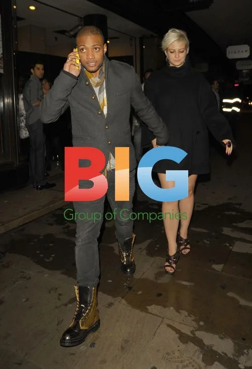 JB of JLS with mystery blonde at Amika club