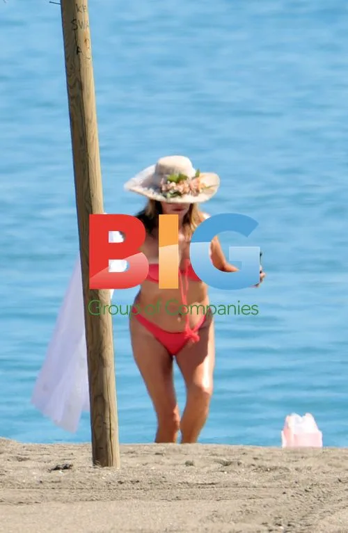 Baronessa Thyssen and Friend at Beach in Marbella