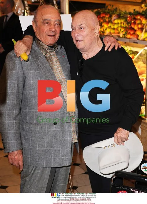 Tony Curtis and Mohamed Al-Fayed at Harrods
