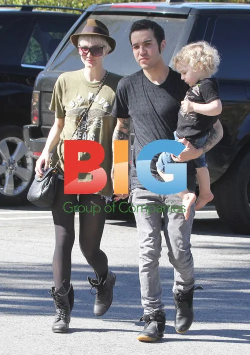 Ashlee Simpson and Pete Wentz with son Bronx