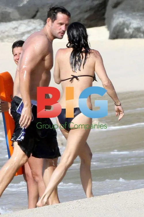 Courteney Cox and Josh Hopkins on Saint Barthelemy Beach